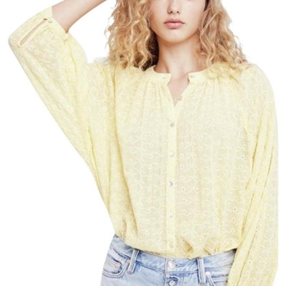 Free People Down from the Clouds Peasant Top, M - Picture 3 of 8